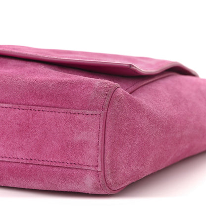 Smooth Calfskin Suede Medium Reversible Monogram Kate Satchel Rose Rubis