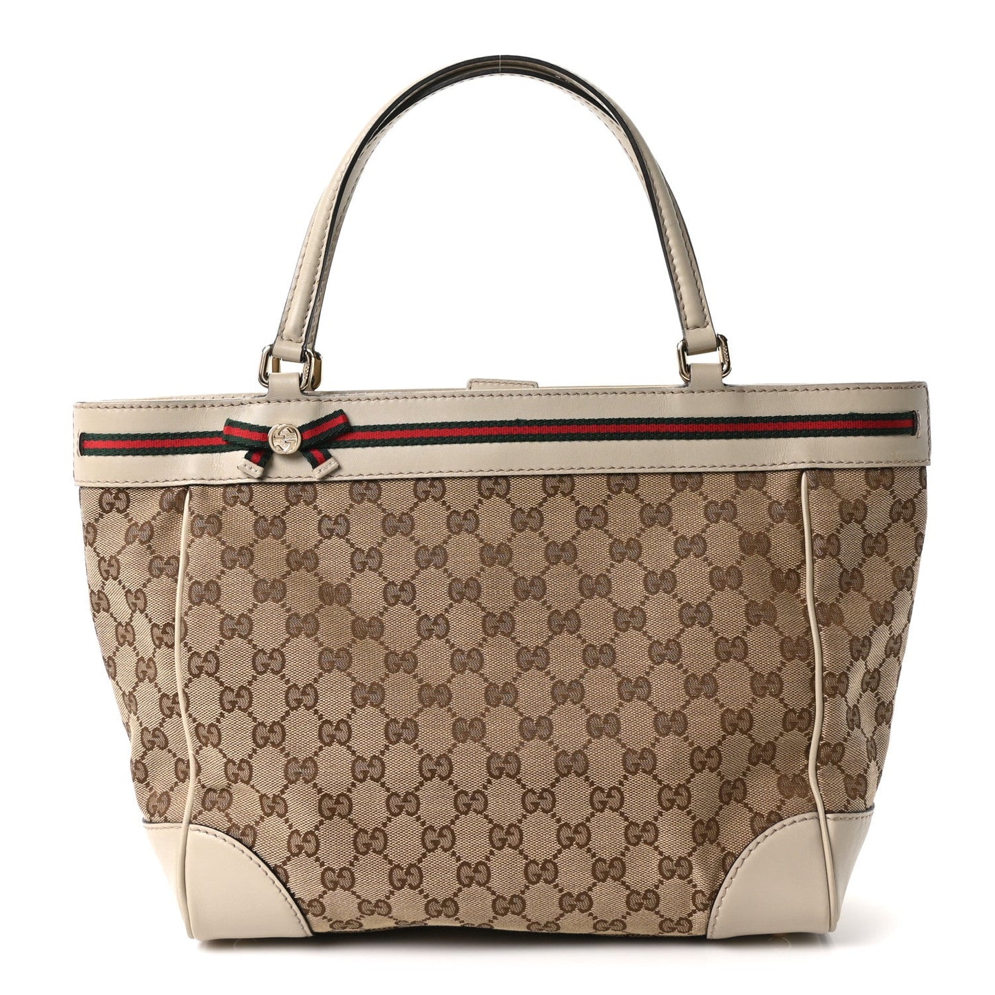 Monogram Web Medium Mayfair Tote Off White