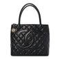 Caviar Quilted Medallion Tote Black