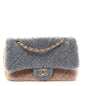 Shearling Sheepskin Single Flap Gray Pink Beige