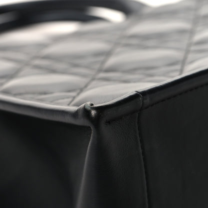 Calfskin Macro Cannage Medium Book Tote Black