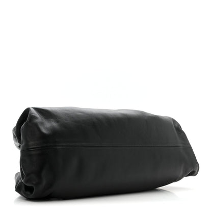 Smooth Butter Calf The Pouch Oversized Clutch Black