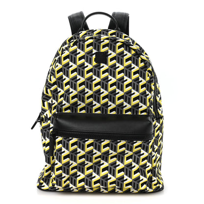 Cubic Monogram Medium Backpack Black Yellow