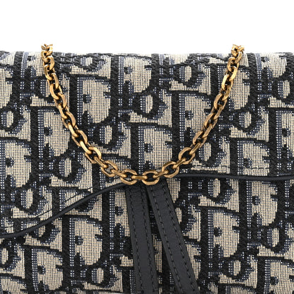 Oblique Saddle Chain Long Wallet Blue