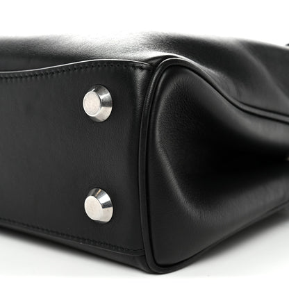 Natural Smooth Calfskin Mini Rodeo Top Handle Handbag Black