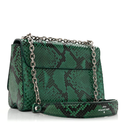 Snakeskin Twist Shoulder Bag MM Green