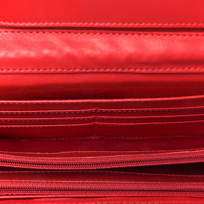 Lambskin Quilted Chain Clutch Flap Red