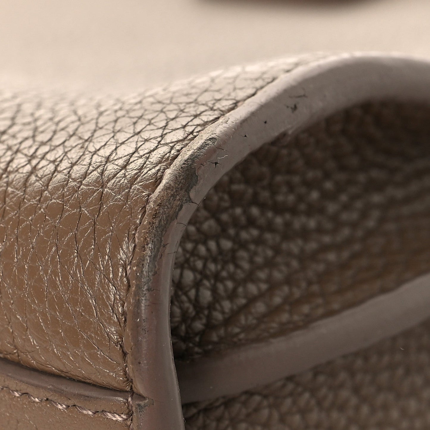 Grained Calfskin Baby Sac De Jour Souple Taupe