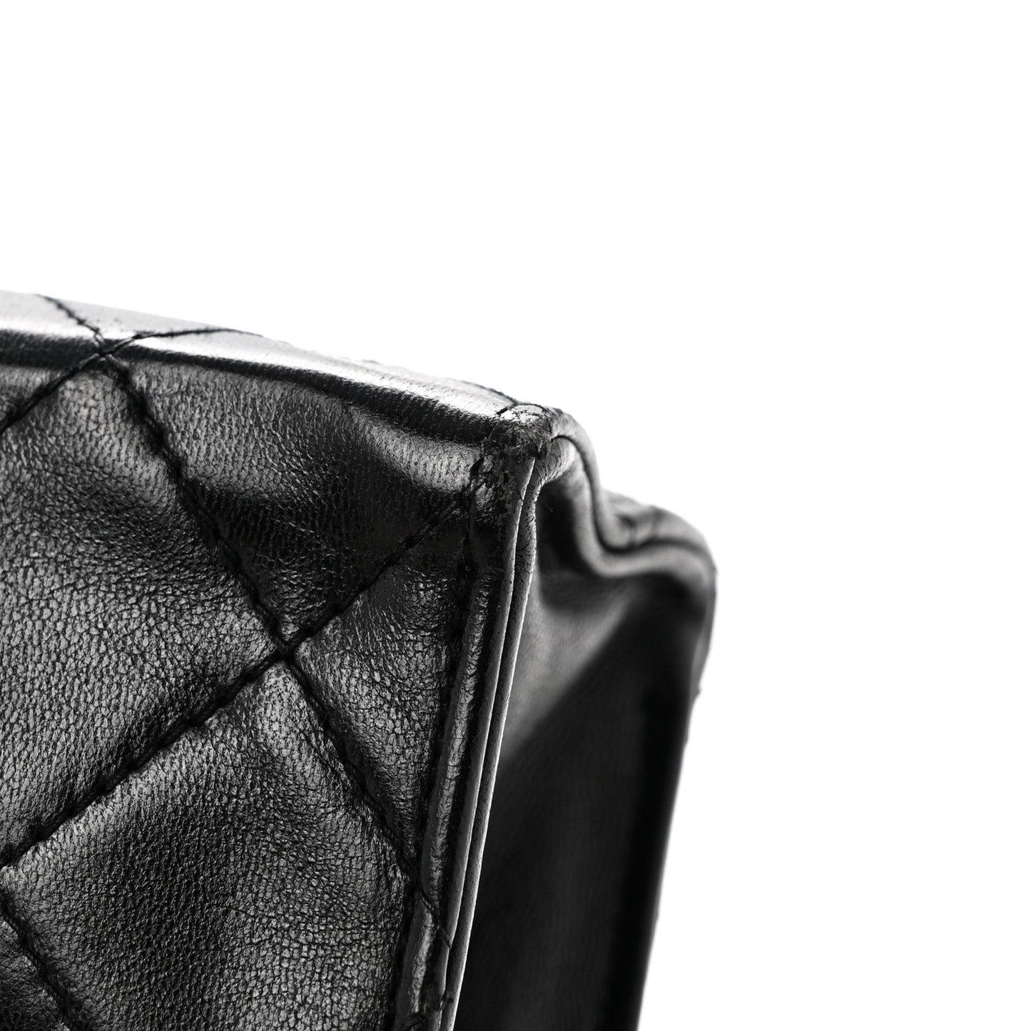 Lambskin Quilted Envelope Flap Black