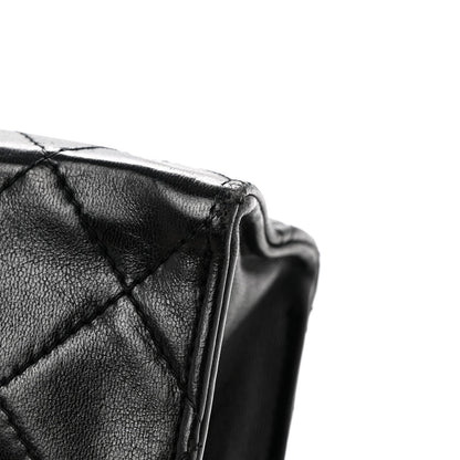 Lambskin Quilted Envelope Flap Black