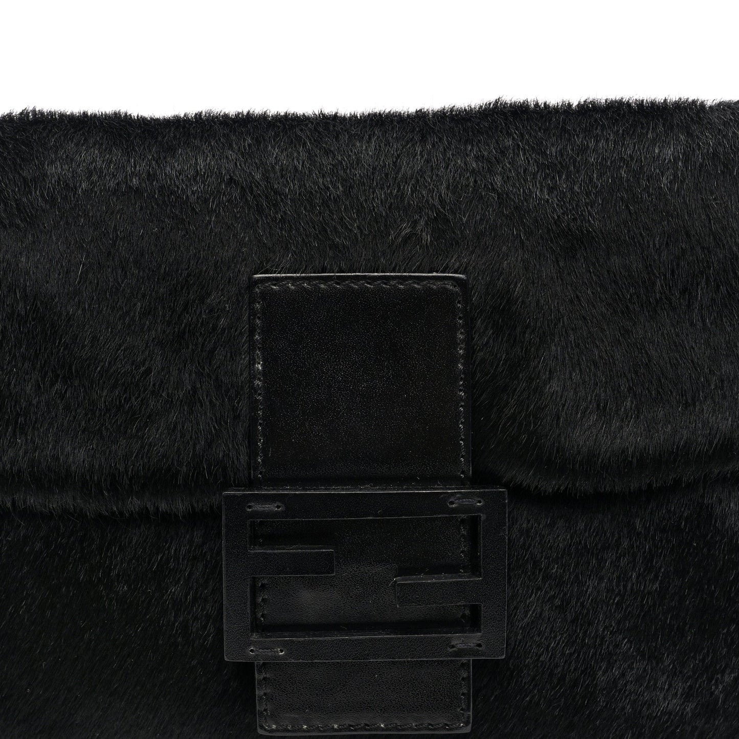 Calf Hair Baguette Black