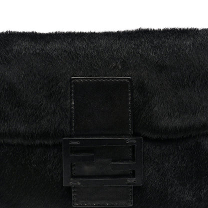 Calf Hair Baguette Black