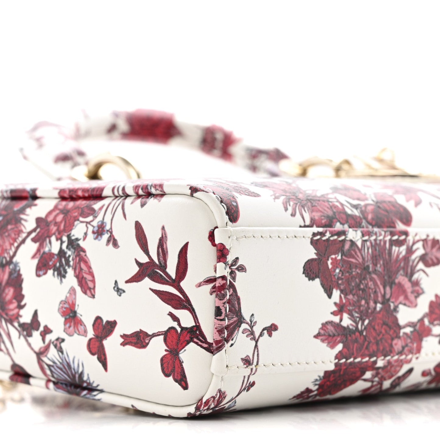 Calfskin Le Coeur Des Papillons Small Lady D-Joy White