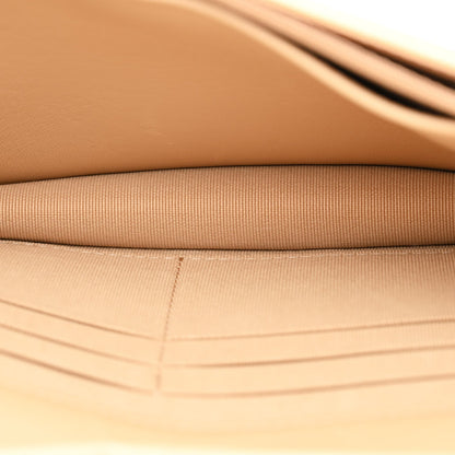 Lambskin Quilted Wallet On Chain WOC Beige Black