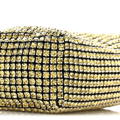 Mesh Crystal Rhinestone Mini Heiress Pouch Porcelain