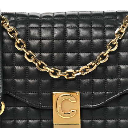 Calfskin Quilted Medium C Bag Black