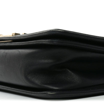 Lambskin Chevron Quilted Medium Boy Flap Black