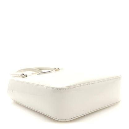 Spazzolato Triangle Small Double Handle Crossbody Tote White