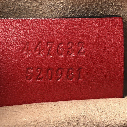 Calfskin Matelasse Small GG Marmont Chain Shoulder Bag Hibiscus Red