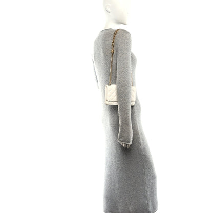 Lambskin Quilted Pillow Crush Wallet On Chain WOC White
