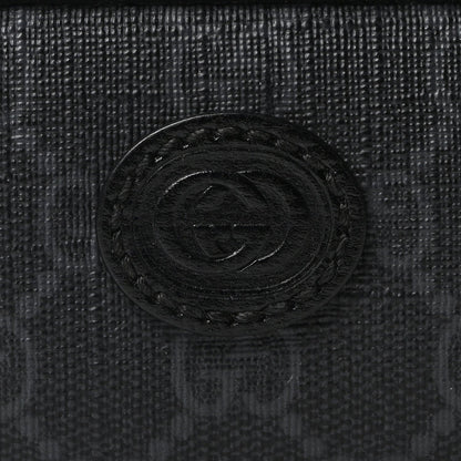 GG Supreme Monogram Textured Calfskin Retro Interlocking G Belt Bag Black