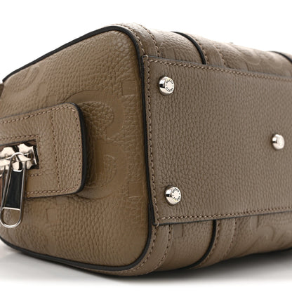 Piuma Calfskin Jumbo GG Embossed Mini Duffle Bag Good Taupe