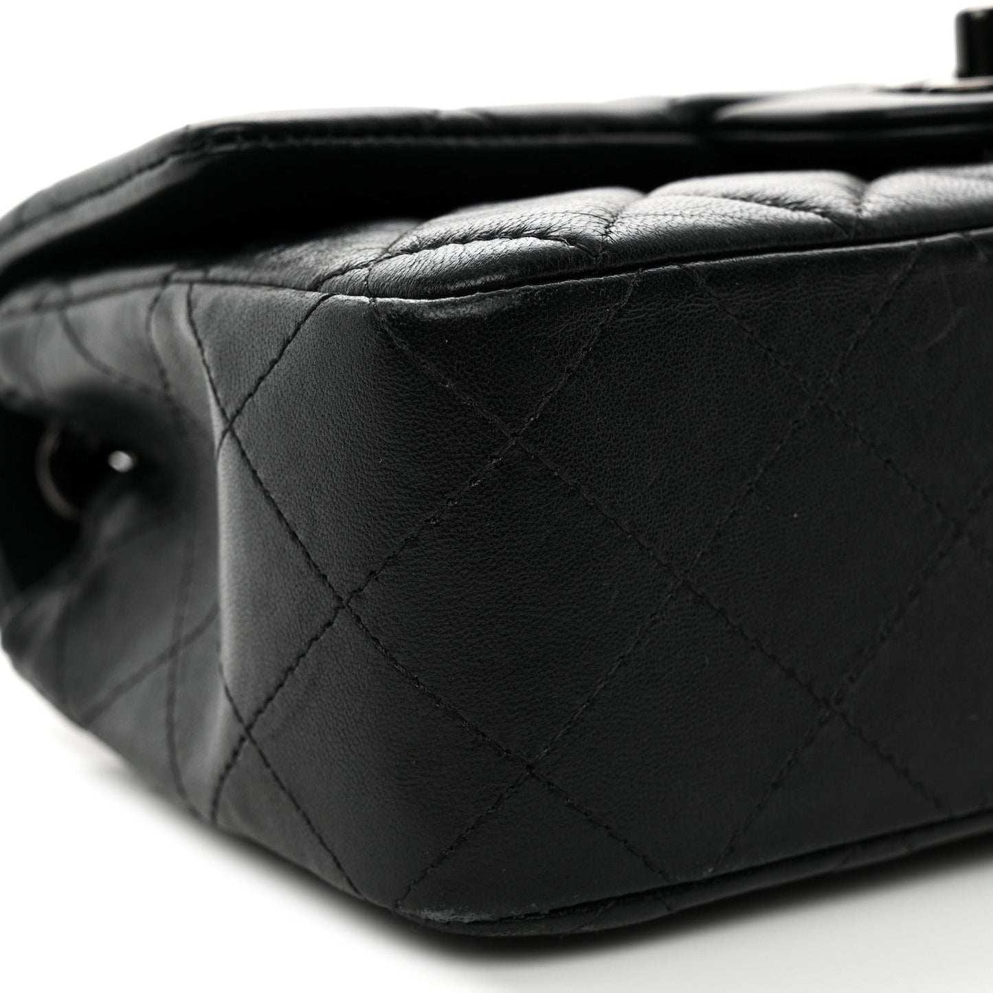Lambskin Quilted Mini Rectangular Flap So Black