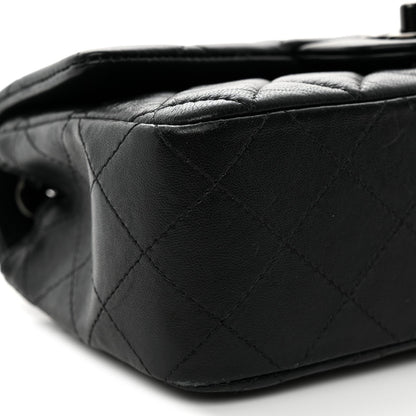 Lambskin Quilted Mini Rectangular Flap So Black