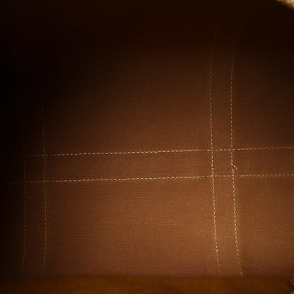 Triomphe Canvas Calfskin Boston Bag Tan