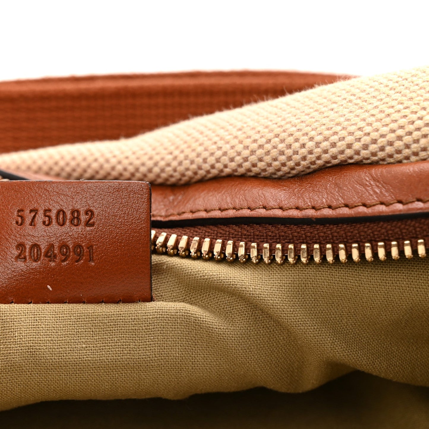 Vintage Canvas Web Belt Bag Sand Cuir