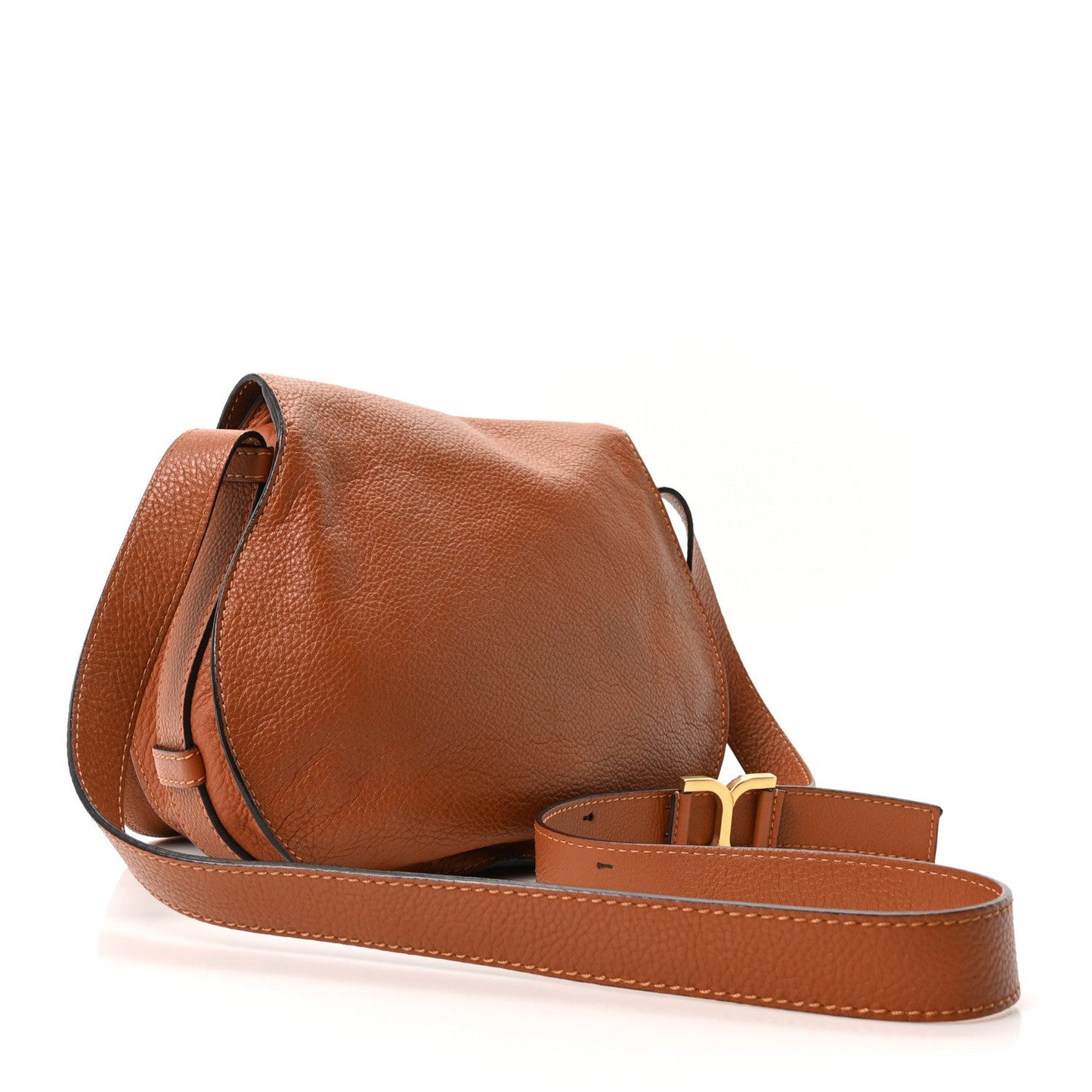 Calfskin Medium Marcie Round Crossbody Bag Tan