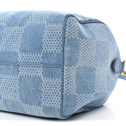 Damier Denim 3D Speedy Bandouliere 30 Denim Blue