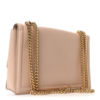 Printed Calfskin Ginny Shoulder Bag Beige