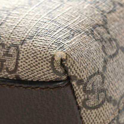 GG Supreme Monogram Textured Dollar Calfskin Web Small Ophidia Dome Shoulder Bag Beige Ebony New Acero