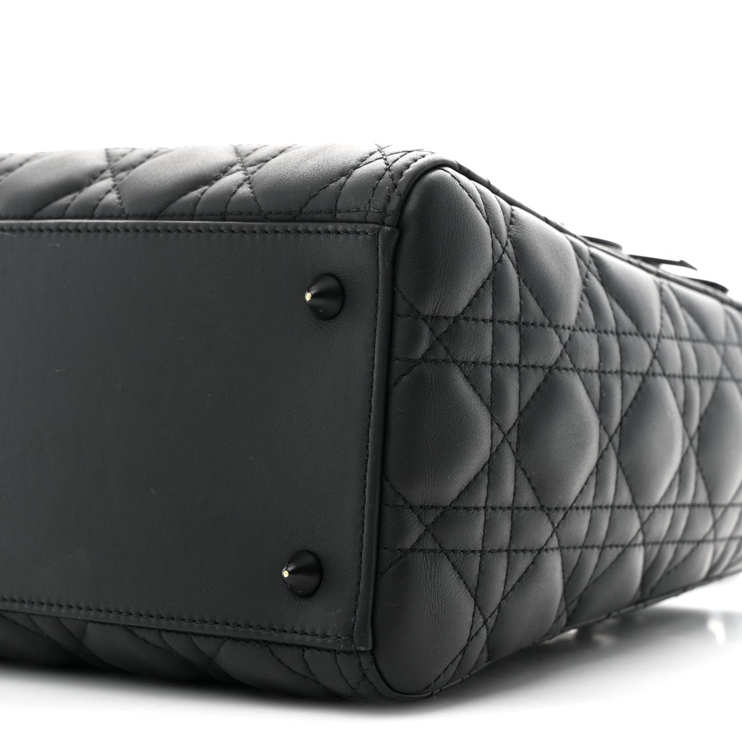 Ultra Matte Calfskin Cannage Medium Lady Dior Black