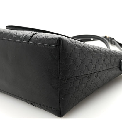 Soft Microguccissima Small Zippered Satchel Black
