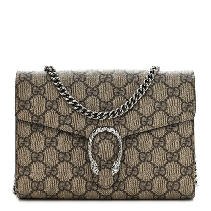 GG Supreme Monogram Mini Dionysus Chain Wallet Beige Taupe