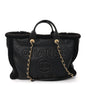 Lambskin Shearling Medium Deauville Tote Dark Brown