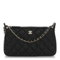 Caviar Quilted Purse With Chain Black