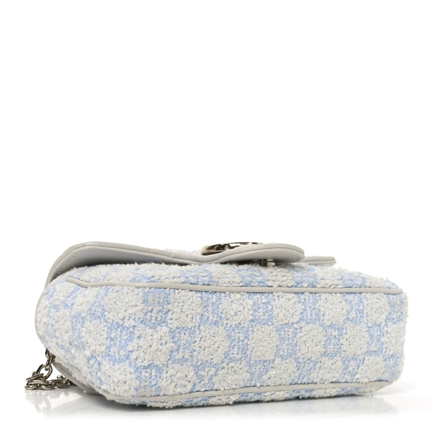 Sponge Boucle Matelasse Mini GG Marmont Shoulder Bag White Light Blue Grey