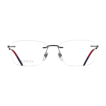 Gucci Eyeglasses Rectangle Rimless, Ruthenium Frame and Clear Demo Lenses Lens GG0399O003