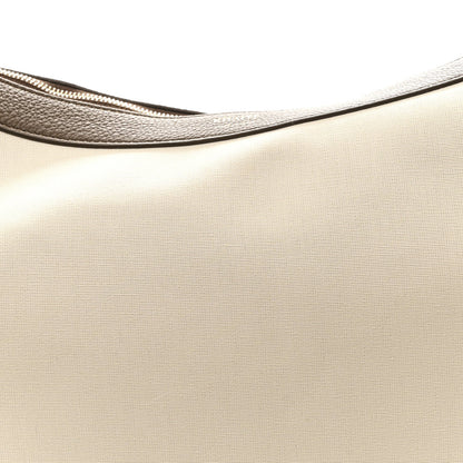 Canvas Calfskin August Hobo Cream