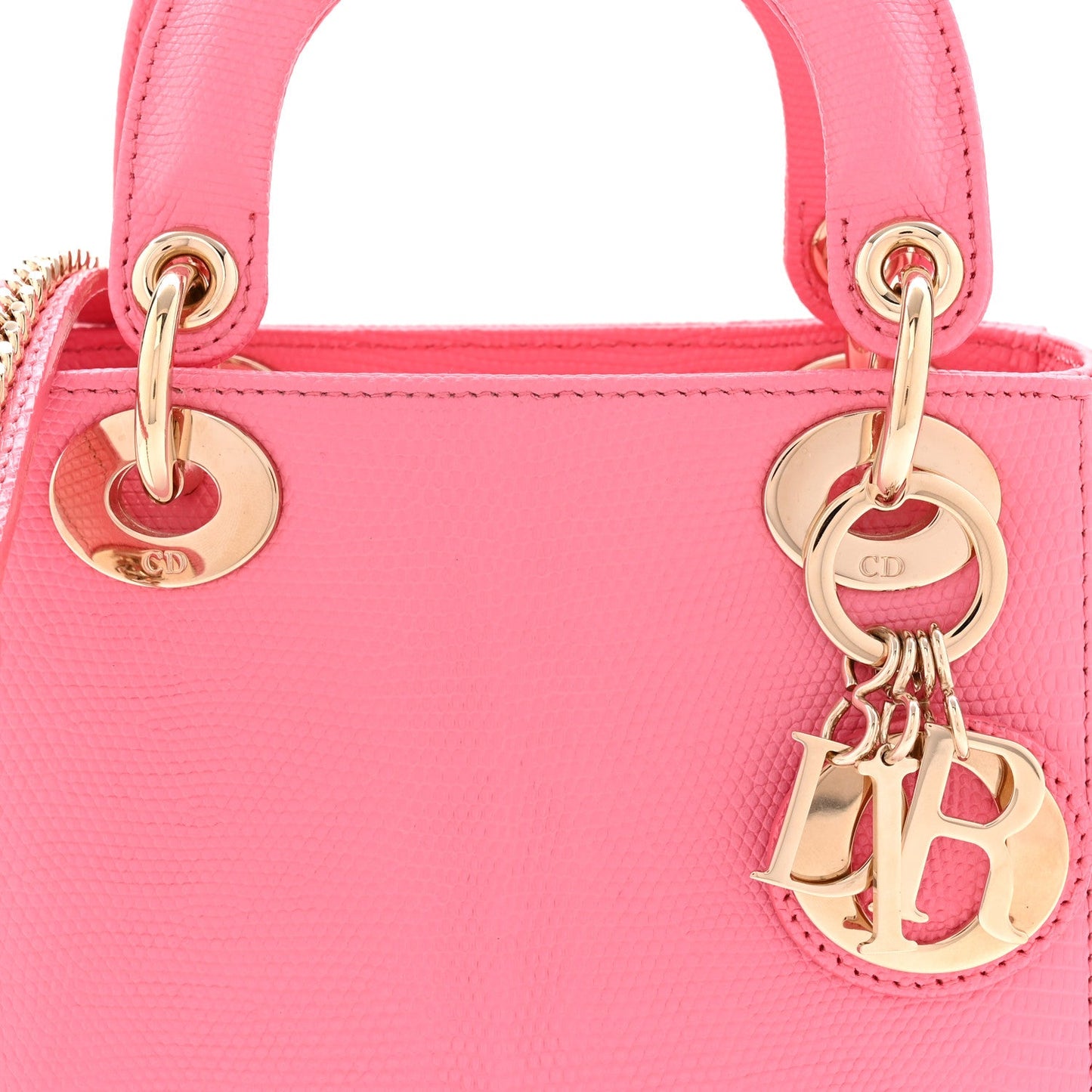 Lizard Mini Lady Dior Pink