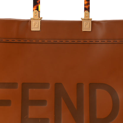 Vitello King Plexiglass Large Fendi Sunshine Shopper Tote Cuoio