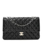 Lambskin Quilted Medium Double Flap Black