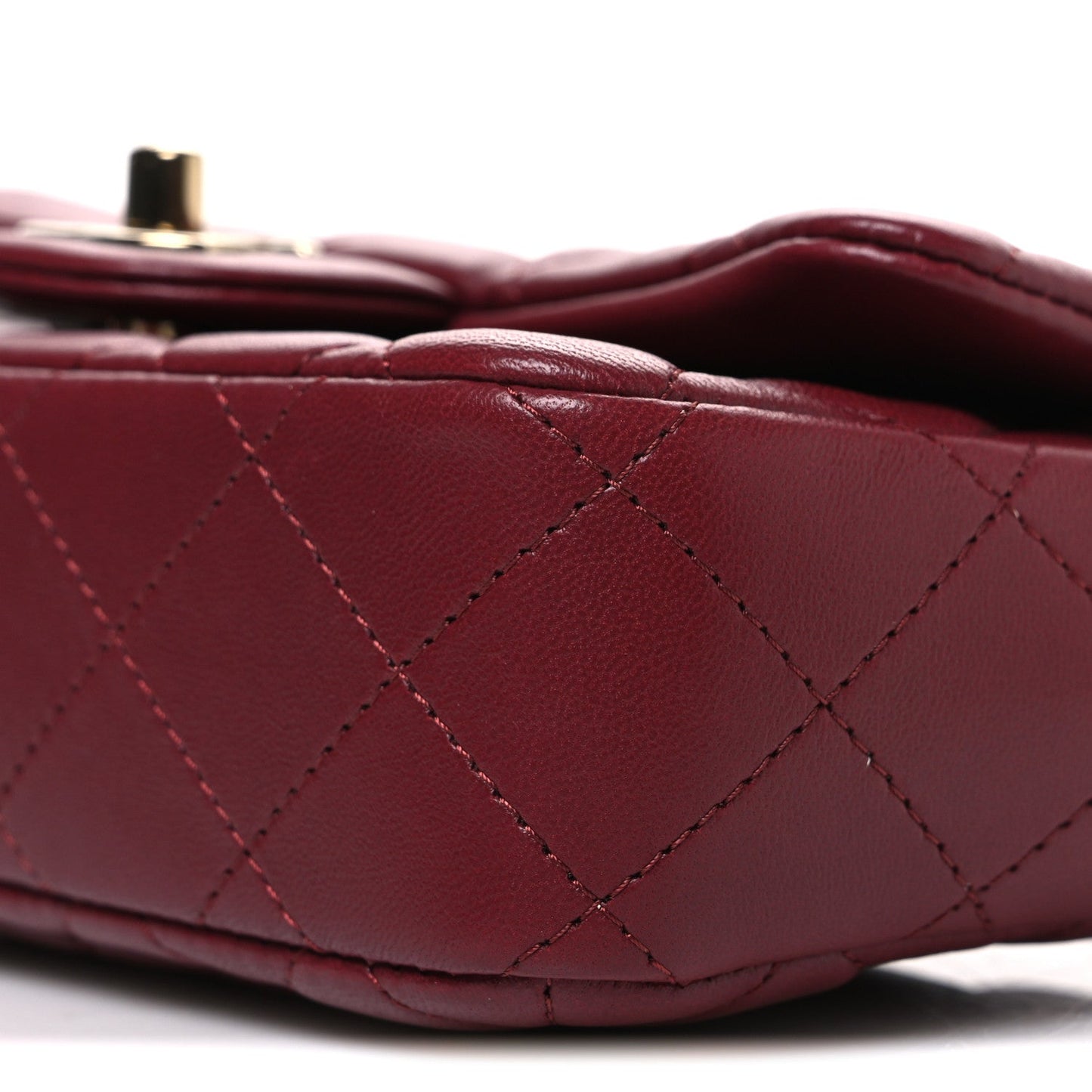 Lambskin Quilted Extra Mini Flap Bag Burgundy