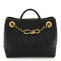 Nappa Intrecciato Small Andiamo With Chain Shoulder Bag Black