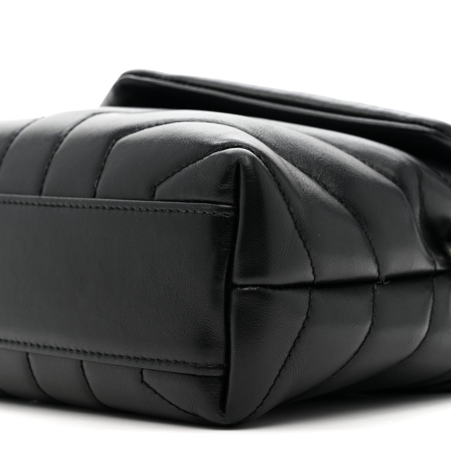 Calfskin Y Quilted Monogram Toy Loulou Crossbody Bag Black