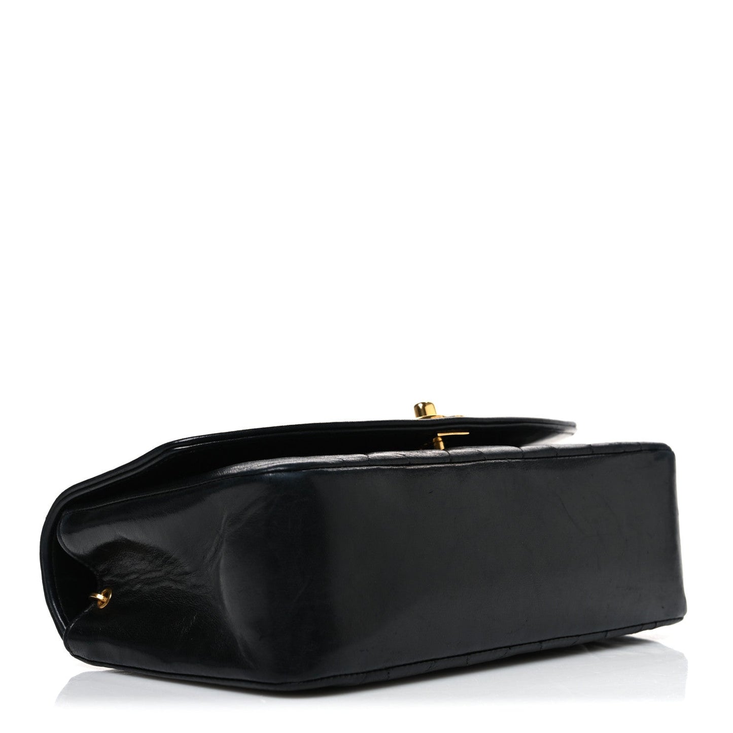 Lambskin Quilted Small Single Flap Black