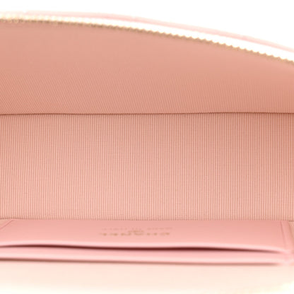 Caviar Quilted Top Handle Slim Vanity With Chain Light Pink